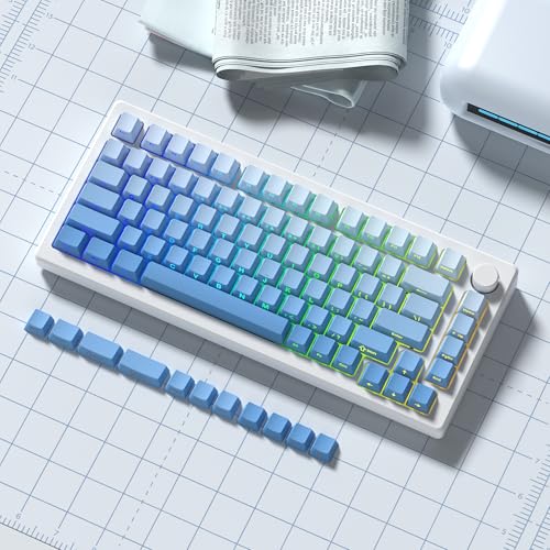 dagaladoo Blue PBT keycap Set,Shine Through keycap 75 Percent,Double Shot Key caps,Cherry Profile,Gradient Keyboard Cap,Side Printed keycaps for Mechanical Gaming Keyboards(121key,only keycaps) - Image 4