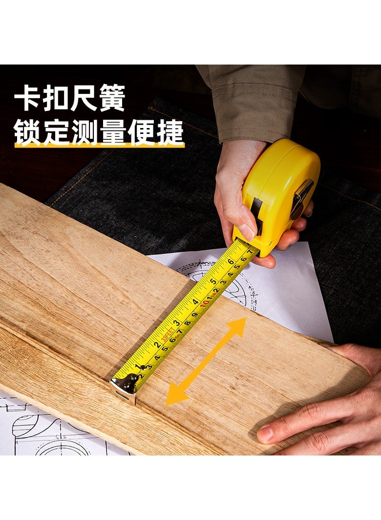 Deli شريط قياس دلي 8210 من الصلب، 10م × 25مم، أصفر – مثالي للقياسات في المكتب والمنزل - Image 3