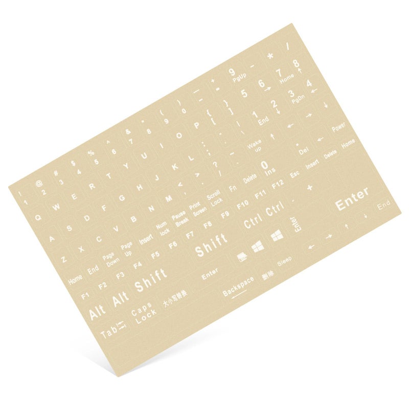 imComor English Keyboard Stickers, Universal Computer Laptop Replacement Keyboard Letters Transparent Background White Lettering Alphabet Stickers for Laptop PC Computer Notebook Desktop - Image 5