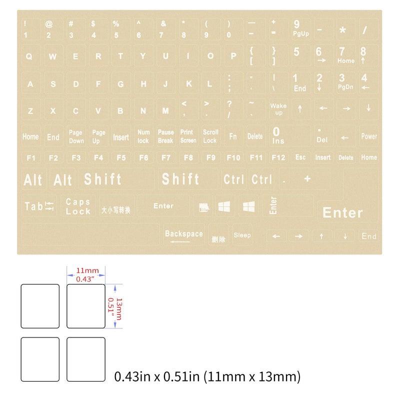 imComor English Keyboard Stickers, Universal Computer Laptop Replacement Keyboard Letters Transparent Background White Lettering Alphabet Stickers for Laptop PC Computer Notebook Desktop - Image 2