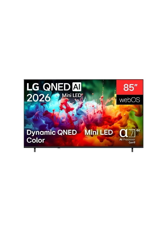 LG 85 inch LG QNED evo AI Mini LED QNED7 4K Smart TV, 60Hz, WebOS, α7 AI Processor 4K Gen9, HDR10 / HLG, Model Year 2026, 2 Years Warranty - 85QNED7EB6T black - Image 2