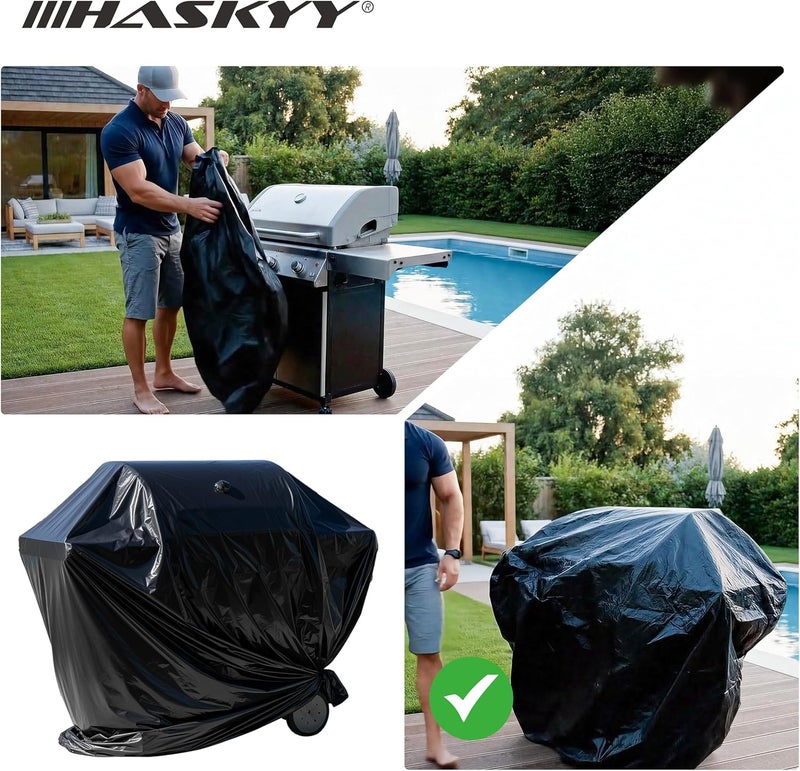 HASKYY XXL Protective Cover 250 x 130 x 90 cm – Universal Cover for Pallets Grid Box Grill Beach Chairs Garden Furniture – Waterproof PE Protective Cover – Extra High – UV-Resistant - Image 4