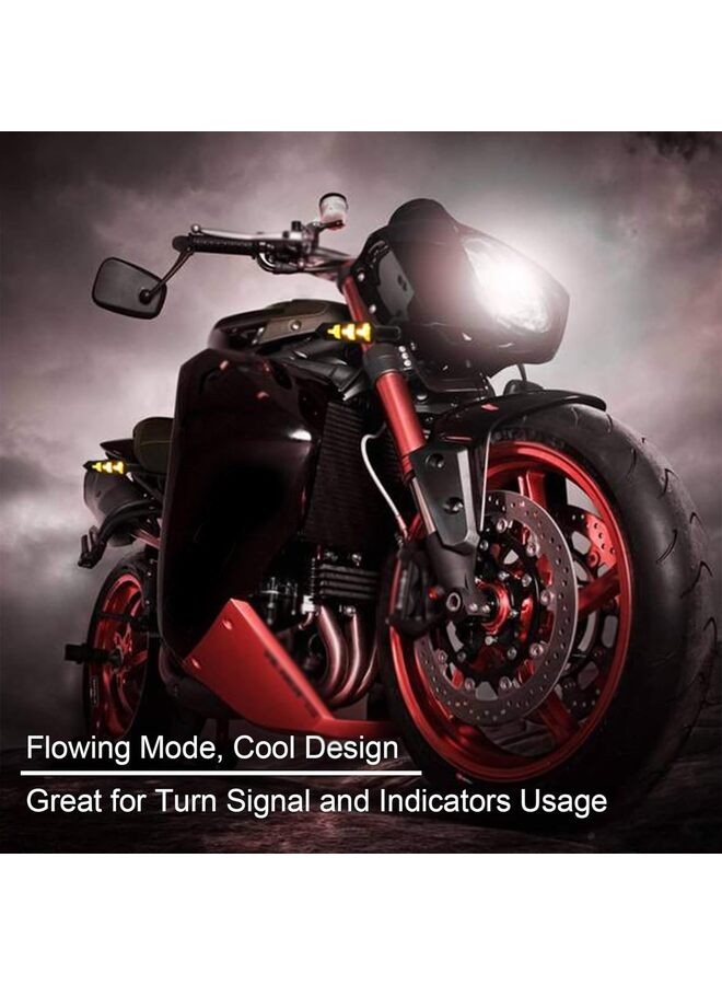 4PCS 4PCS Motorcycle Turning Indicators Flowing Turn Signal Lights 12V Motorcycle Indicator Lights 12 LEDs Bulbs for Motorbike Scooter Quad Cruiser Off Road-Y Shape - Image 5