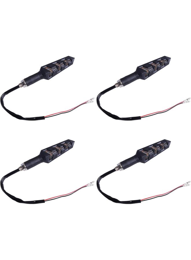 4PCS 4PCS Motorcycle Turning Indicators Flowing Turn Signal Lights 12V Motorcycle Indicator Lights 12 LEDs Bulbs for Motorbike Scooter Quad Cruiser Off Road-Y Shape - Image 4