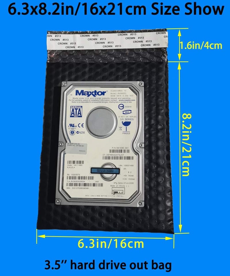 daarcin 10pcs 6.3x8.2in/16x21cm AntiStatic Bubble Bags, Static Shielding Bag for Hard Drive SSD HDD or Sensitive Electronic Components - Image 2