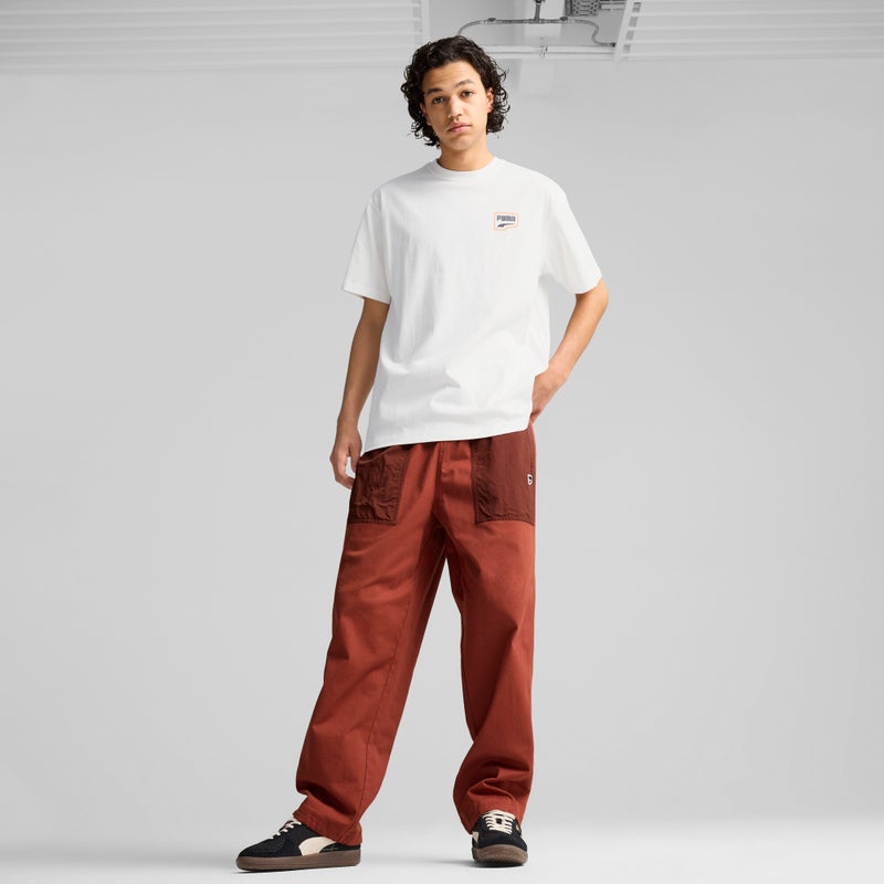 PUMA DOWNTOWN Mens White Relaxed Graphic T-shirt - Image 3