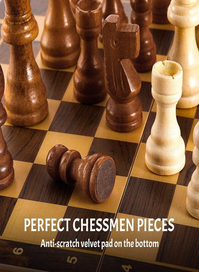 GISCO Wooden Chess Pieces Set - 32 Handcrafted Chess Pieces with Carry Bag | Classic Chess Game for Kids and Adults | Wooden Chess Set for Home, Travel, and Friendly Competitions (6.5cm King Figures) - Image 3