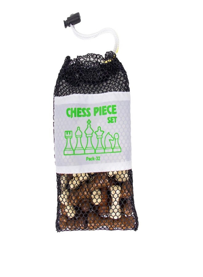 GISCO Wooden Chess Pieces Set - 32 Handcrafted Chess Pieces with Carry Bag | Classic Chess Game for Kids and Adults | Wooden Chess Set for Home, Travel, and Friendly Competitions (6.5cm King Figures) - Image 2