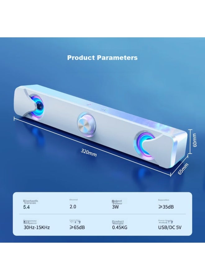 SADA V-110 Computer Speaker Multimedia Speaker Desktop Wired With Microphone Headphone Home Long Strip Subwoofer Notebook Usb/tpc One-line Small Speaker - Image 2