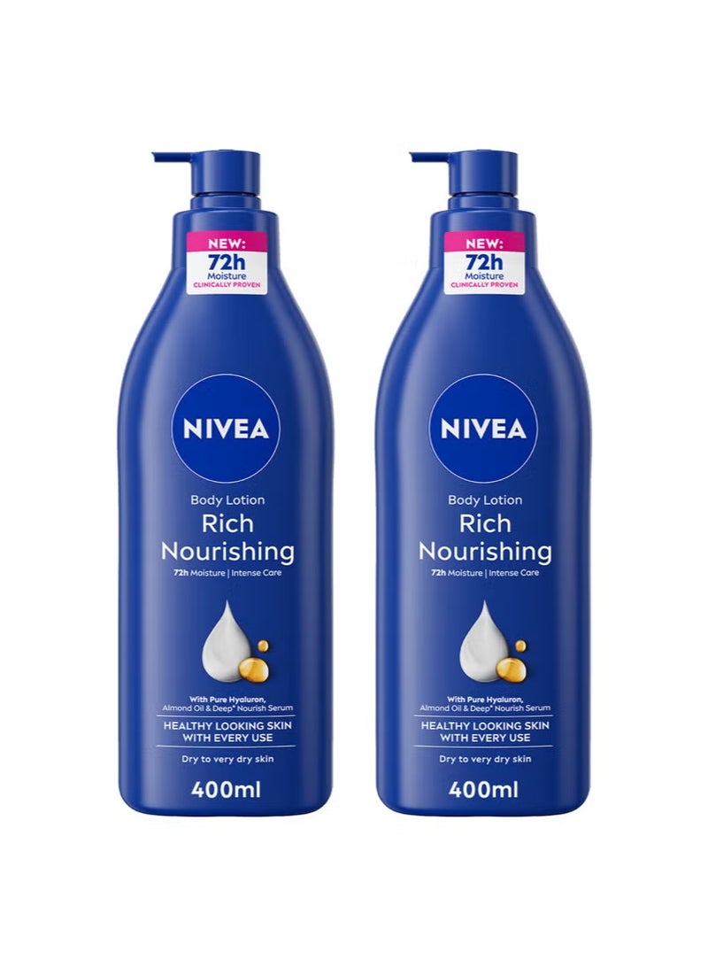 Nivea Nourishing Body Lotion Almond Oil 400ml Pack Of 2