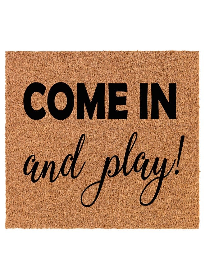mip Welcome Doormat Natural Coco Coir Door Mat Daycare Come in and Play Kids Playhouse (24" x 16") - Image 1