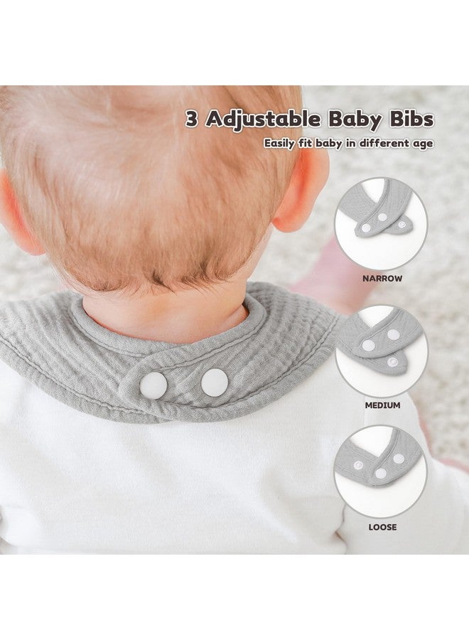 Susurration Muslin Baby Bibs 6 Pack Bandana Drool Bibs,Soft Square Adjustable Baby Drooling Bibs for Unisex Girls & Boys(Pink) - Image 5