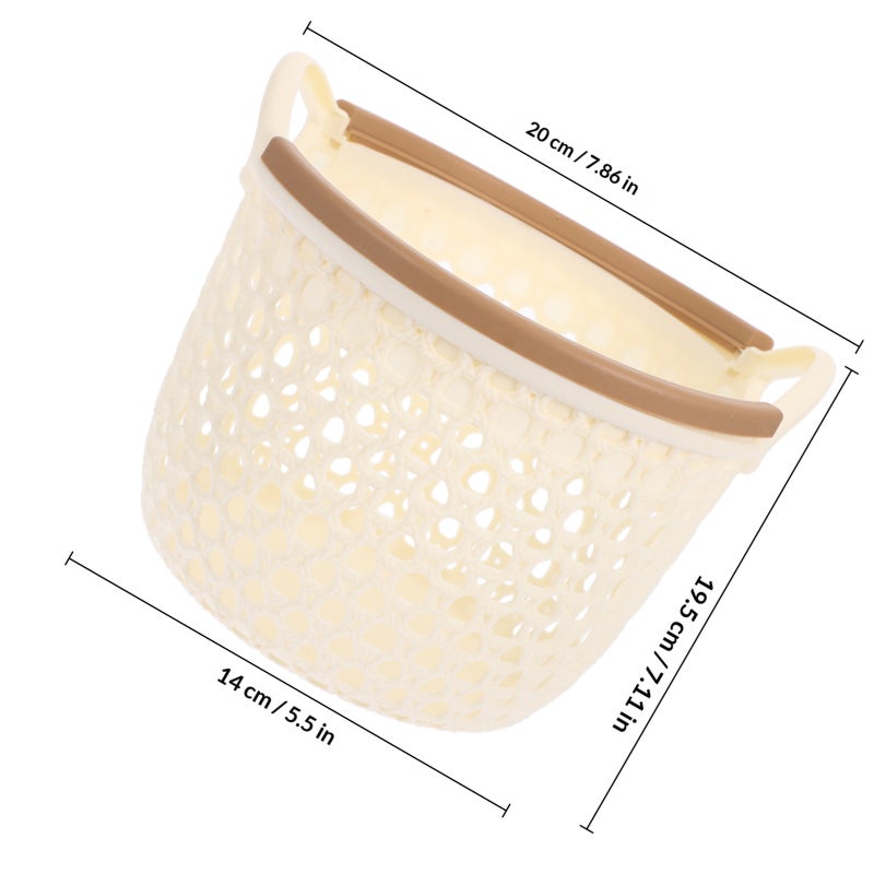 Hollow Basket Storage Basket Rustic Style Basket Desktop Sundries Basket with Handle - Image 2