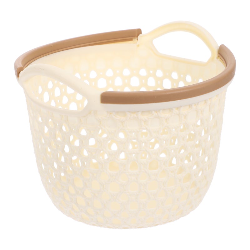 Hollow Basket Storage Basket Rustic Style Basket Desktop Sundries Basket with Handle - Image 1