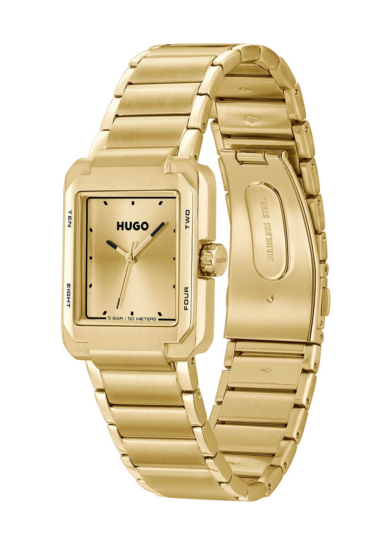HUGO BOSS - ساعة يد رقمية مستطيلة للرجال بعلبة ذهبية من هوجو بوس - 1530381 - Image 1