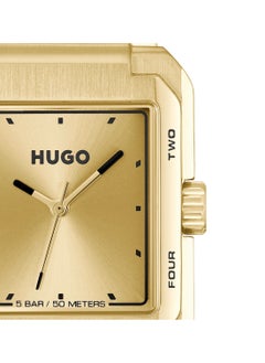 HUGO BOSS ساعة يد رقمية مستطيلة للرجال بعلبة ذهبية من هوجو بوس - 1530381  - Image 5