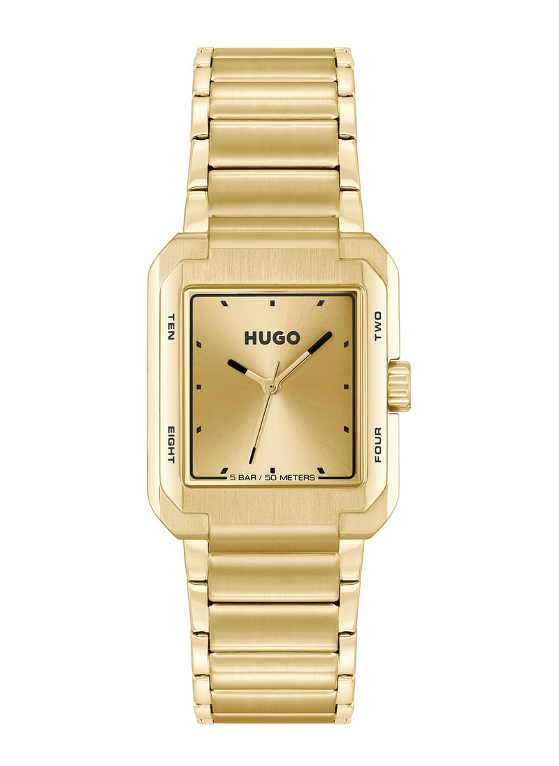 HUGO BOSS - ساعة يد رقمية مستطيلة للرجال بعلبة ذهبية من هوجو بوس - 1530381 - Image 1