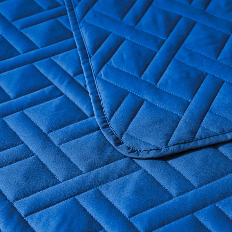 ClevaHome Queen Size Quilt for Royal Blue Bedspreads, Ultra Soft Lightweight Coverlet, Modern Diamond Pattern Quilt for All Seasons â€“ 3 Piece Set (1 Quilt, 2 Pillow Shams) - Image 5