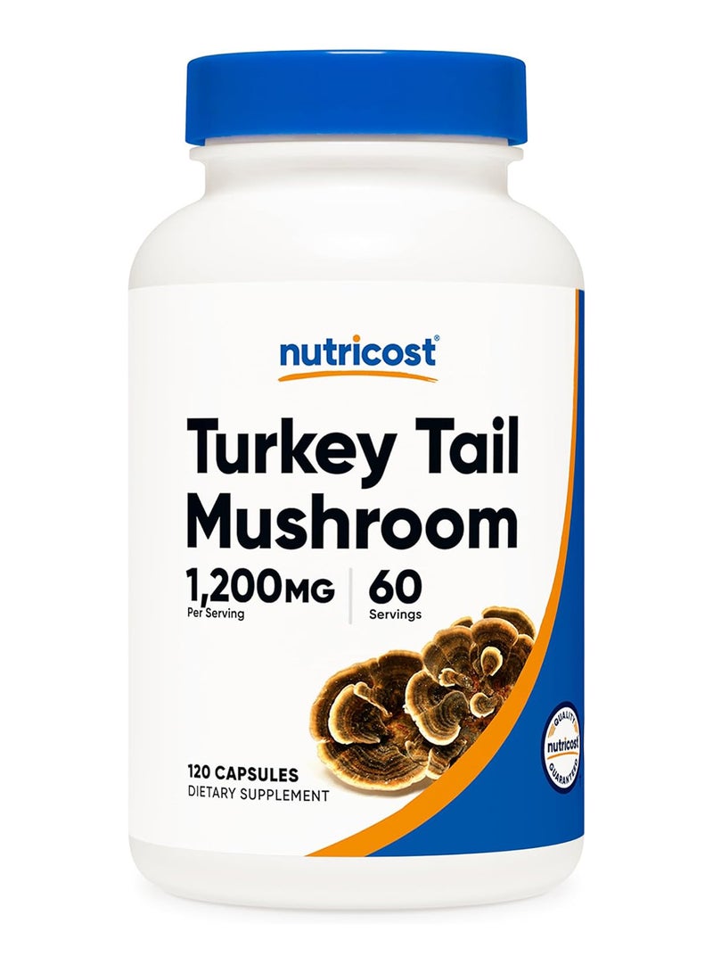 Nutricost كبسولات فطر ذيل الديك الرومي 1200 ملغ 60 حصة 120 كبسولة - Image 1