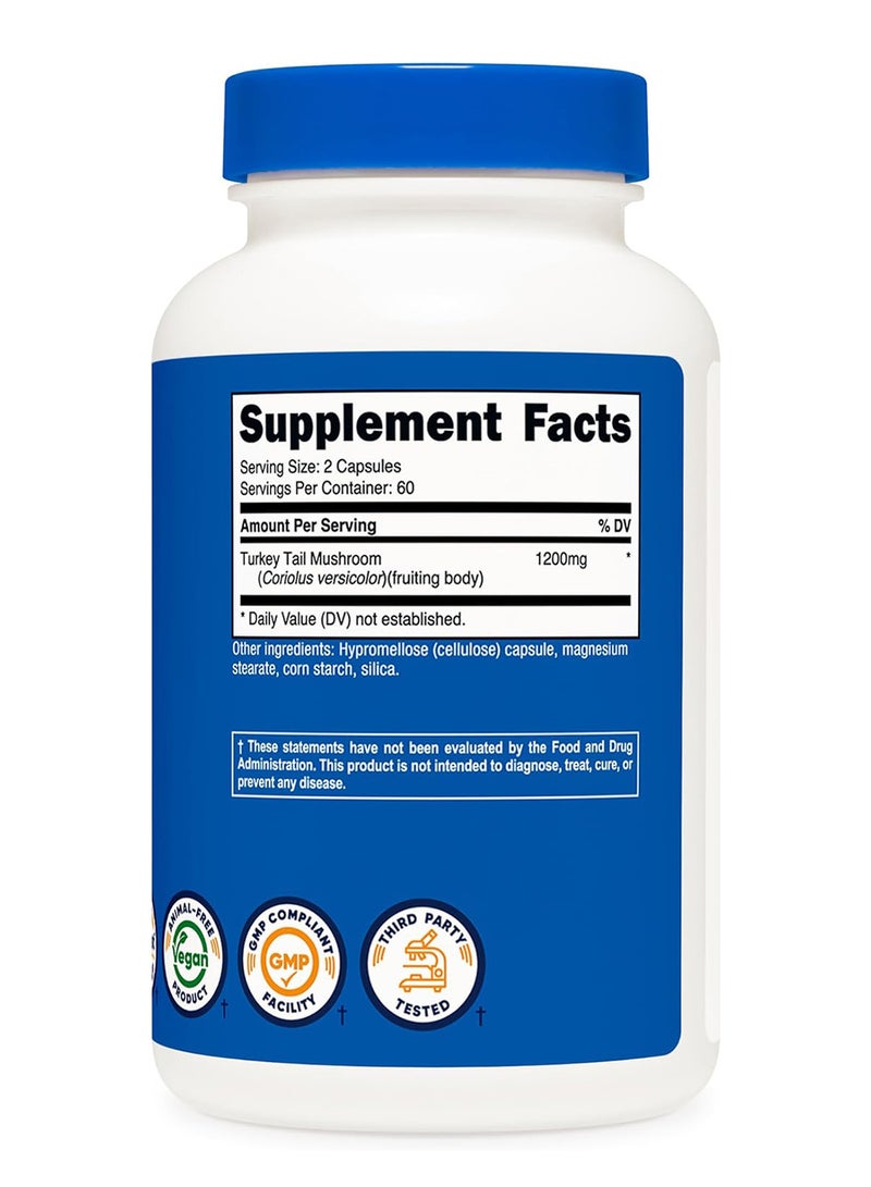 Nutricost كبسولات فطر ذيل الديك الرومي 1200 ملغ 60 حصة 120 كبسولة - Image 5