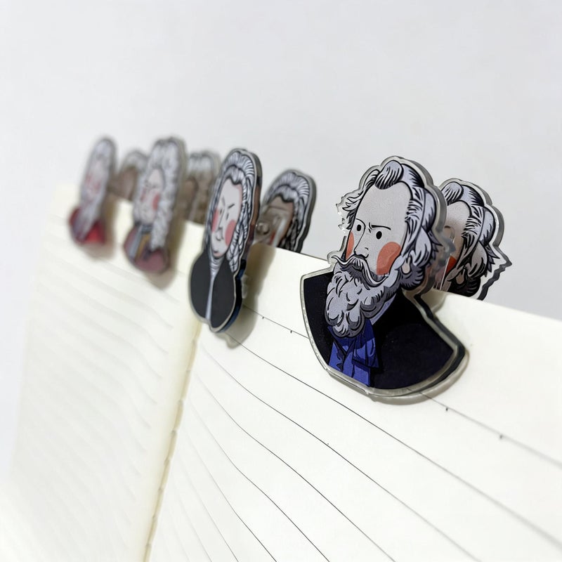 Pack Of 4 Acrylic Mini Sheet Music Clips For Musicians Transparent Page Holders Creative Character Stationery - Image 3