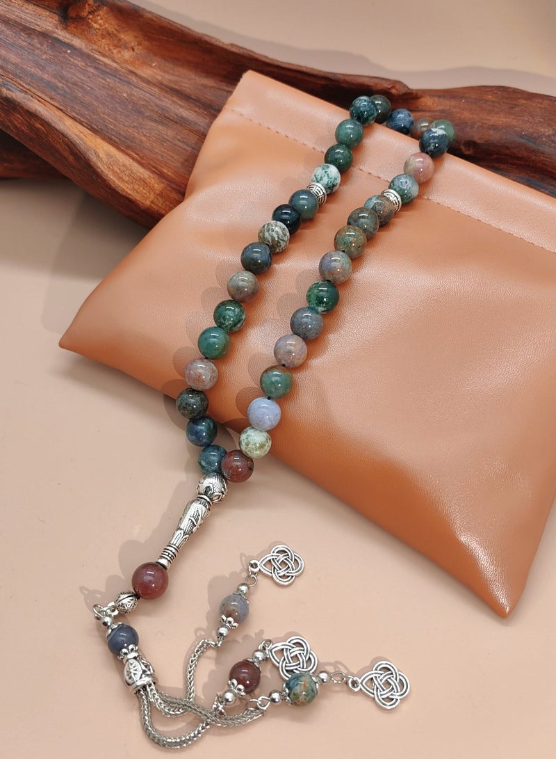 عام 33 مسبحة من العقيق الطبيعي/تسبيح/10 ملم - Image 2