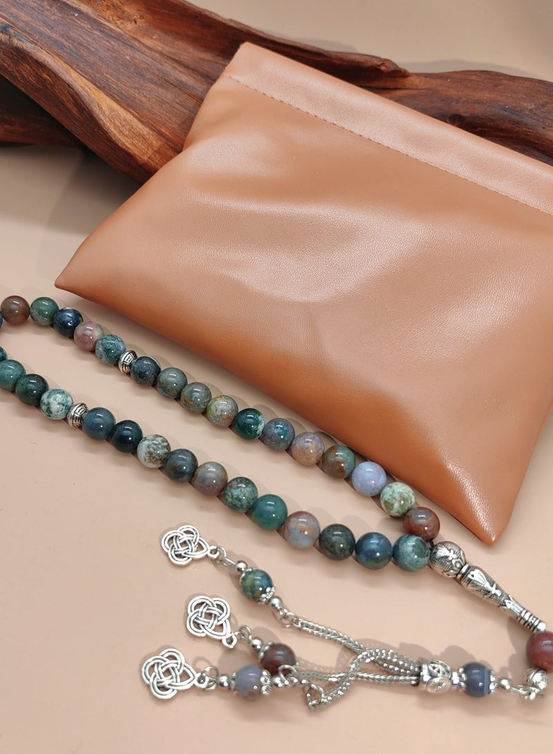 عام 33 مسبحة من العقيق الطبيعي/تسبيح/10 ملم - Image 3