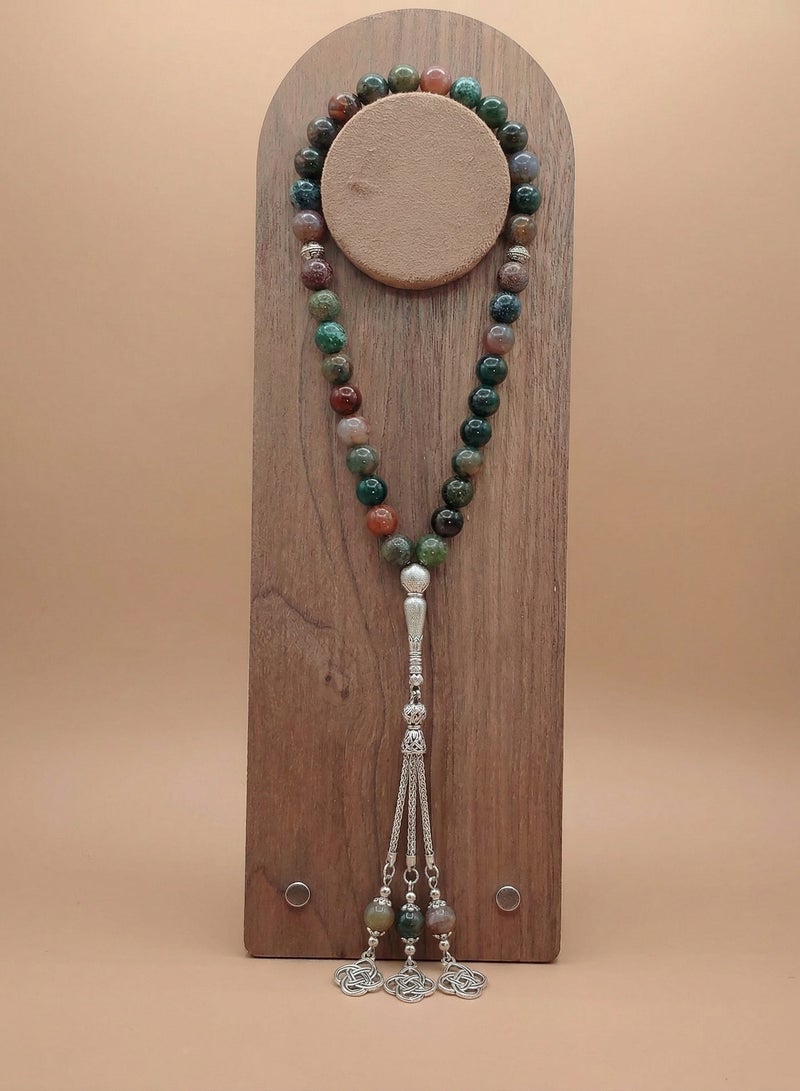 عام 33 مسبحة من العقيق الطبيعي/10 مم/مسبحة يدوية/للصلوات اليومية والتجمعات. - Image 1