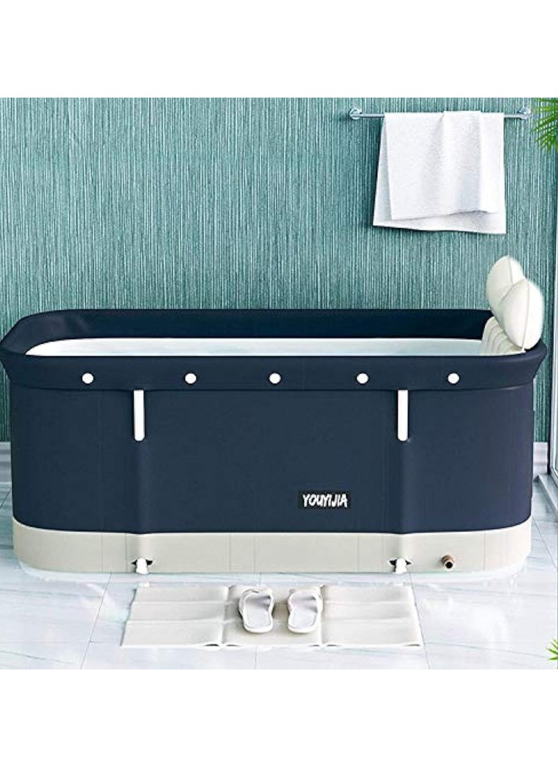 Arabest Portable Foldable Bathtub, 120cm Foldable Soaking Bathing Tub for Adults, Soaking Standing BathTub, Portable Bathtub, Separate Family Bathroom SPA Tub, Ideal for Hot Bath Ice Bath - Image 1