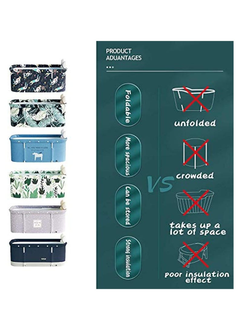 Arabest Portable Foldable Bathtub, 120cm Foldable Soaking Bathing Tub for Adults, Soaking Standing BathTub, Portable Bathtub, Separate Family Bathroom SPA Tub, Ideal for Hot Bath Ice Bath - Image 5