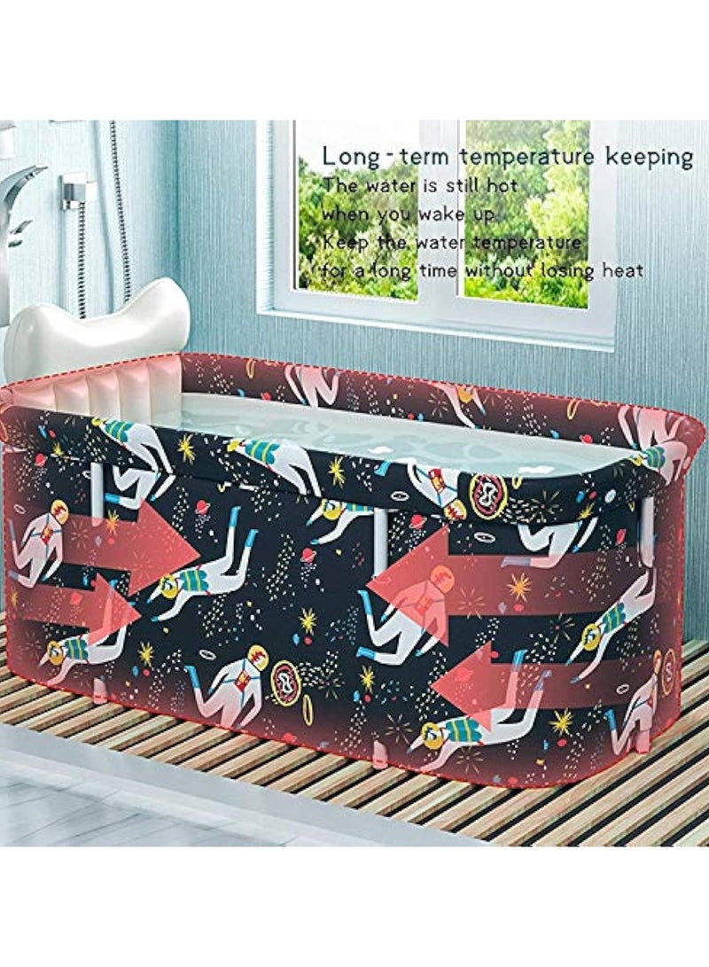 Arabest Portable Foldable Bathtub, 120cm Foldable Soaking Bathing Tub for Adults, Soaking Standing BathTub, Portable Bathtub, Separate Family Bathroom SPA Tub, Ideal for Hot Bath Ice Bath - Image 3