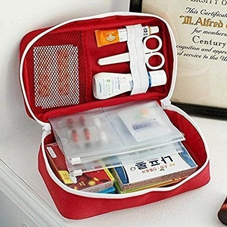 Sevia Portable First Aid Emergency Medical Kit Survival Bag Medicine Storage Bag for Travel Outdoor Sports Camping Home Medical Tools Size: 23 x 13 x 7.5 cm (Multi Color) - Image 3