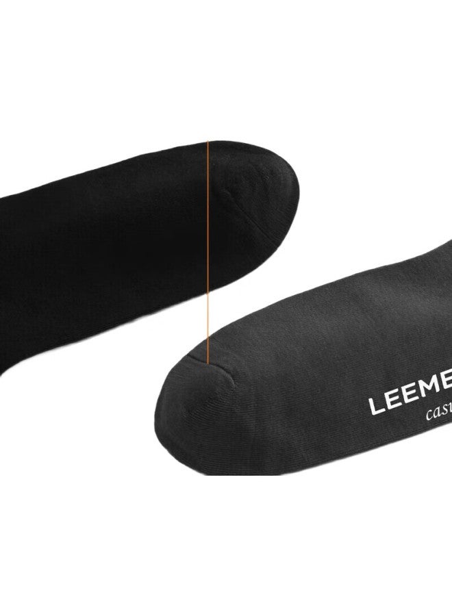 LEEME.ME Li Mi [Deodorizing And Antibacterial] Men'S Socks, Spring Anti-Odor Mid-Calf Socks, Sweat-Absorbing Breathable Long Socks, 4 White - Image 1