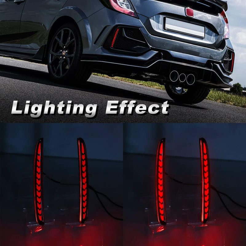VGETTING Smoked Lens LED Reflector Lights for Honda Civic Hatchback, Type-R, SI 2017-2021 - Image 4