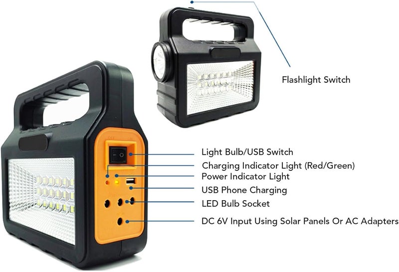 Naroote Outdoors Camping Solar Generator, Large Capacity Emergency Power Station with Solar Panel, Lighting for Home Camping, Suitable for Picnics Hiking Travel - Image 3