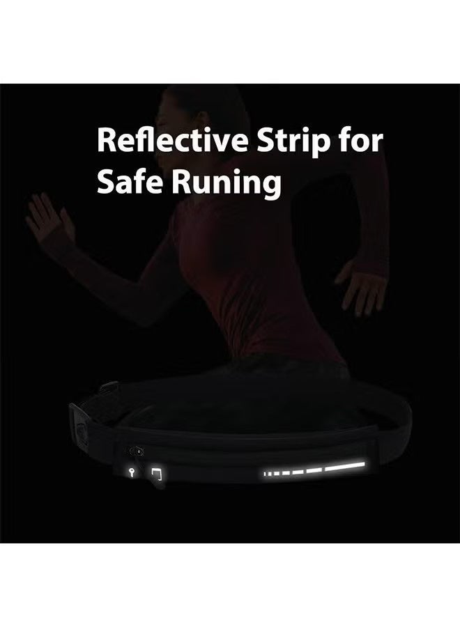 Slim Running Belt for Women Men,Runners Pack Phone Holder,Run Pouch Waist Belt for Workout Jogging,Money Belt Running Gear Accessories(Black) - Image 3