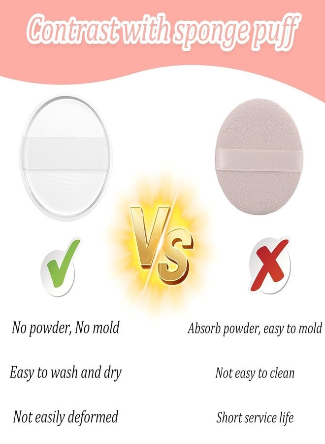 KickZu 2Pcs Reusable Sponges & Blenders, Round Silicone Powder Puffs, Washable Makeup Puff with Silk Handle, Cosmetic Applicator for Liquid Foundation, Cream, Concealer, Blush, Cosmetic Beauty Tools - Image 3