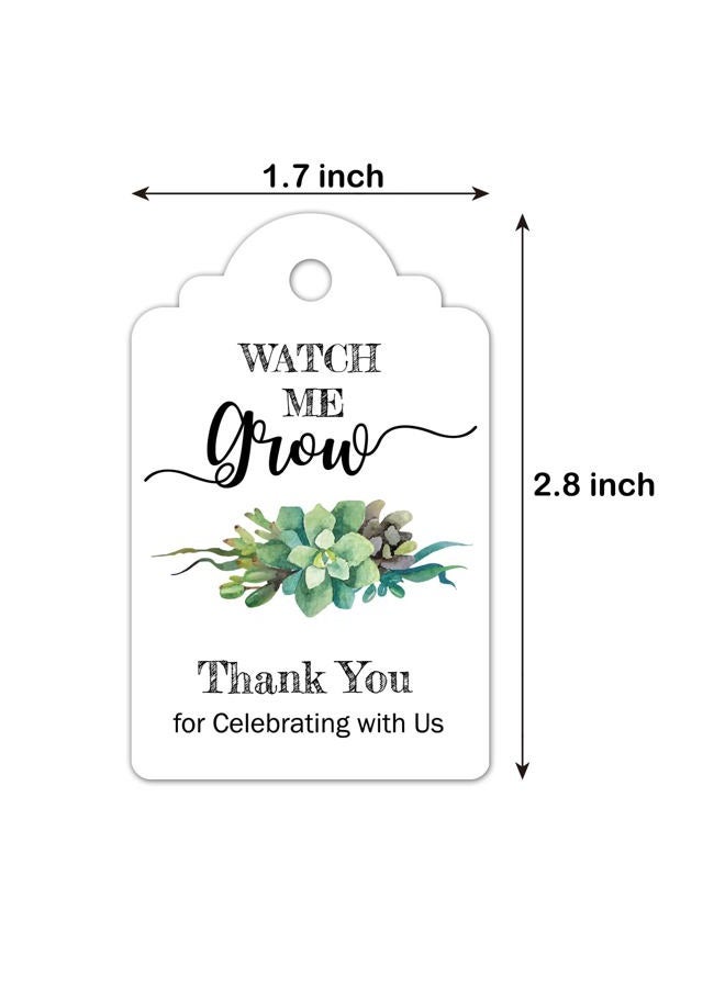 EKSPLODI None Brand Watch Me Grow Tags for Baby Shower Succulents, Baby Shower Thank You Tags, Baby Shower Favor Tags, 1.7 x 2.8 Inch, 50 Pack with Golden Ribbon. - Image 3
