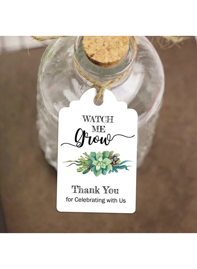 EKSPLODI None Brand Watch Me Grow Tags for Baby Shower Succulents, Baby Shower Thank You Tags, Baby Shower Favor Tags, 1.7 x 2.8 Inch, 50 Pack with Golden Ribbon. - Image 2