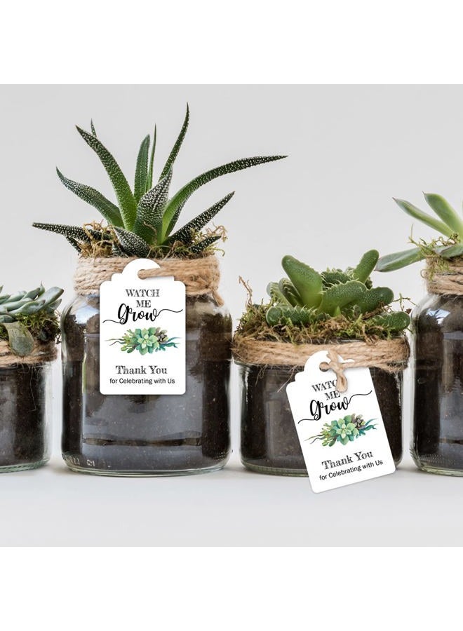 EKSPLODI None Brand Watch Me Grow Tags for Baby Shower Succulents, Baby Shower Thank You Tags, Baby Shower Favor Tags, 1.7 x 2.8 Inch, 50 Pack with Golden Ribbon. - Image 5