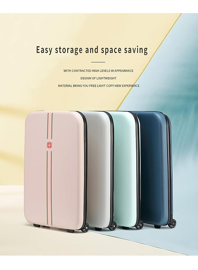 Raxoom Suitcase Collapsible 2023 New Folding Trolley Travel Business Portable Foldable Luggage 24 Inches (Medium Size) (Pink) - Image 2