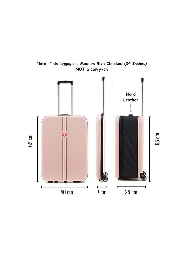 Raxoom Suitcase Collapsible 2023 New Folding Trolley Travel Business Portable Foldable Luggage 24 Inches (Medium Size) (Pink) - Image 3