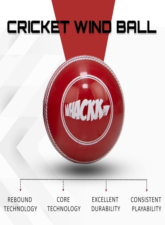 WHACKK مجموعة كرات WHACKK Wind Balls (3 كرات) | كرة كريكيت صناعية T-20 للتدريب والمباريات | كرة تدريب للكريكيت | كرة متأرجحة | كريكيت داخلي وخارجي، كريكيت الشوارع والشواطئ (متعددة الألوان) - Image 3