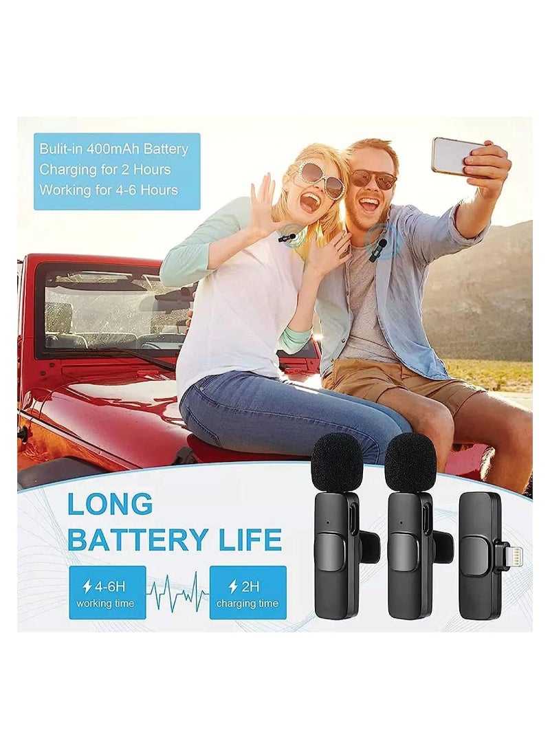 Wireless Microphone Lavalier Microphone 2 in 1 for iPad YouTube Facebook Live Streaming Vlog Audio Recording Cordless Mini mic with noise reduction and Plug-Play - Image 5
