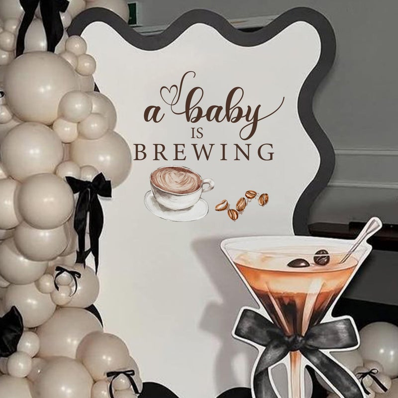 VANGNING Baby Shower Wall Decor, A Baby is Brewing Coffee Theme Backdrop Sign, Coffee Lover Nursery Decal, Large 28x15 Inch Removable Lettering for Party Decor - Image 5