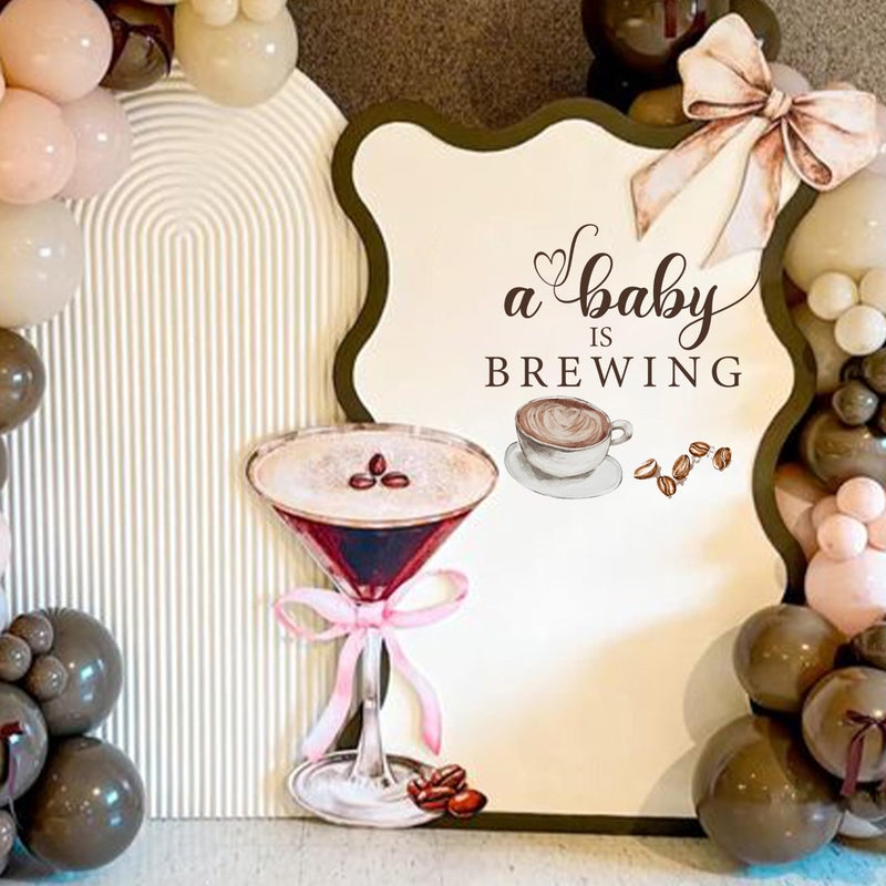 VANGNING Baby Shower Wall Decor, A Baby is Brewing Coffee Theme Backdrop Sign, Coffee Lover Nursery Decal, Large 28x15 Inch Removable Lettering for Party Decor - Image 4