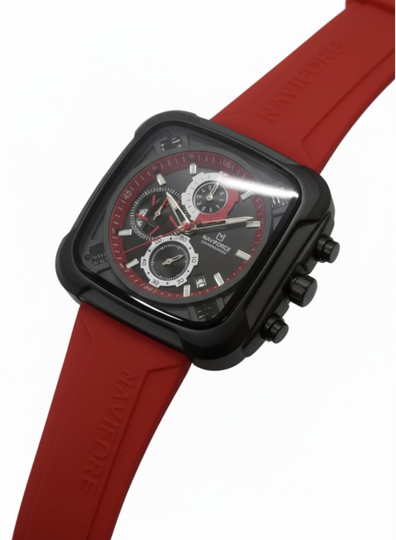 NAVIFORCE New NAVIFORCE Watch NF-8058 Men's Fashion Watch, Silicone Strap, Waterproof Men's Quartz Watch - Image 1