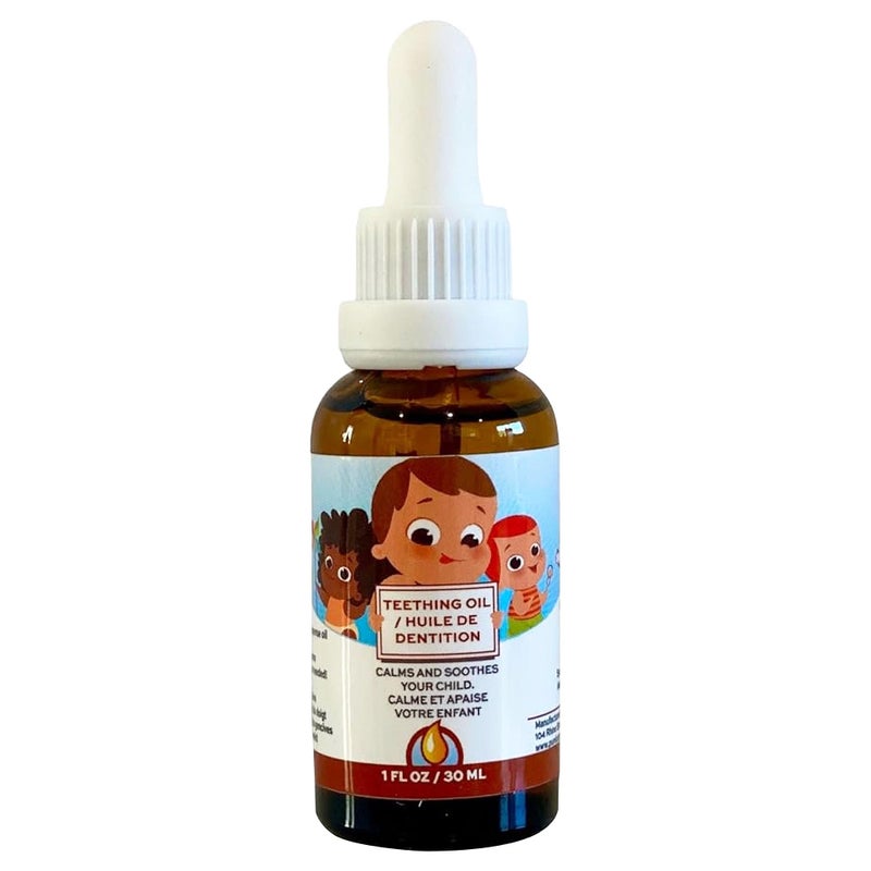 Punkin Butt Teething Oil for Babies Amber Glass Bottle with Dropper Natural Teething Relief for Babies Herbal Infusion with Chamomile Clove Peppermint Daily Use 1oz