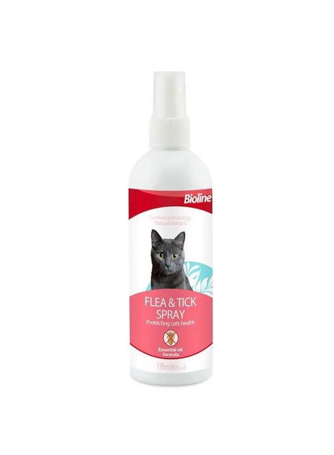 Bioline Flea and Tick Spray for Cat 175 ml[Volume - 175ml]