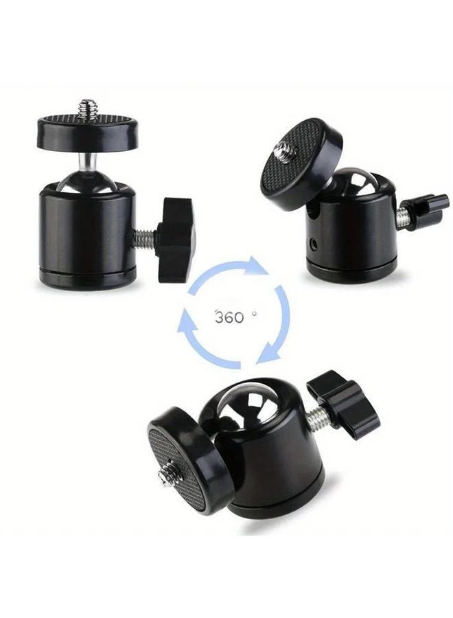 Black 1 4 Inch Ball Head Screw Tripod Mount 360 Rotating Base Adapter For DSLR Camera - Image 4